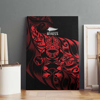 New Zealand Lawn Bowls Canvas Wall Art Red Maori Warrior Tribal Silver Fern - Polynesian Pride