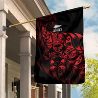 New Zealand Lawn Bowls Garden Flag Red Maori Warrior Tribal Silver Fern - Polynesian Pride