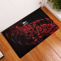 New Zealand Lawn Bowls Rubber Doormat Red Maori Warrior Tribal Silver Fern - Polynesian Pride