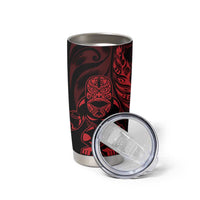 New Zealand Lawn Bowls Custom Tumbler Cup Red Maori Warrior Tribal Silver Fern LT9 - Polynesian Pride