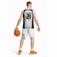 World Football 2026 New Zealand Custom Basketball Jersey All White Fern Maori Tribal LT9 - Polynesian Pride