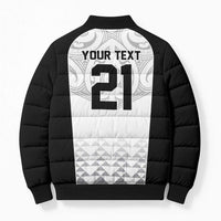 World Football 2026 New Zealand Custom Bomber Puffer Jacket All White Fern Maori Tribal LT9 - Polynesian Pride