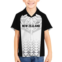 World Football 2026 New Zealand Custom Kid Hawaiian Shirt All White Fern Maori Tribal LT9 Kid White - Polynesian Pride
