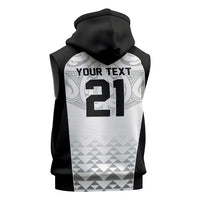 World Football 2026 New Zealand Custom Sleeveless Hoodie All White Fern Maori Tribal LT9 - Polynesian Pride