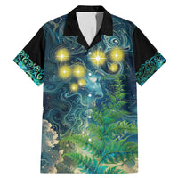 New Zealand Matariki Waipuna-a-rangi Family Matching Mermaid Dress and Hawaiian Shirt He Roimata o Rangi LT9 Dad's Shirt - Short Sleeve Black - Polynesian Pride