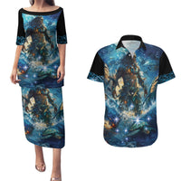 New Zealand Matariki Waita Couples Matching Puletasi and Hawaiian Shirt The Way Of The Water LT9 Black - Polynesian Pride