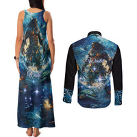 New Zealand Matariki Waita Couples Matching Tank Maxi Dress and Long Sleeve Button Shirt The Way Of The Water LT9 - Polynesian Pride