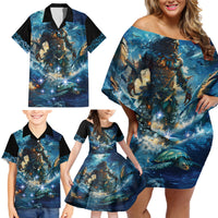 New Zealand Matariki Waita Family Matching Off Shoulder Short Dress and Hawaiian Shirt The Way Of The Water LT9 - Polynesian Pride