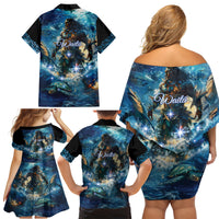 New Zealand Matariki Waita Family Matching Off Shoulder Short Dress and Hawaiian Shirt The Way Of The Water LT9 - Polynesian Pride