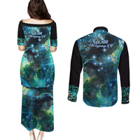 New Zealand Matariki Waiti Couples Matching Puletasi and Long Sleeve Button Shirt The Beginnings Of Life LT9 - Polynesian Pride