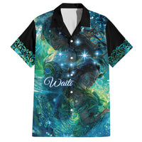 New Zealand Matariki Waiti Family Matching Off The Shoulder Long Sleeve Dress and Hawaiian Shirt The Beginnings Of Life LT9 Dad's Shirt - Short Sleeve Black - Polynesian Pride