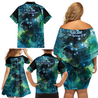New Zealand Matariki Waiti Family Matching Off Shoulder Short Dress and Hawaiian Shirt The Beginnings Of Life LT9 - Polynesian Pride