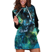 New Zealand Matariki Waiti Hoodie Dress The Beginnings Of Life LT9 Black - Polynesian Pride