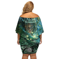 New Zealand Matariki Waiti Off Shoulder Short Dress Waimori and The Origin Of Life LT9 - Polynesian Pride