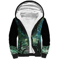 New Zealand Matariki Waiti Sherpa Hoodie Waimori and The Origin Of Life LT9 Unisex Black - Polynesian Pride