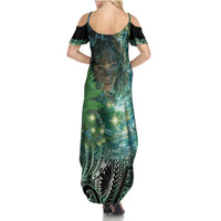 New Zealand Matariki Waiti Summer Maxi Dress Waimori and The Origin Of Life LT9 - Polynesian Pride