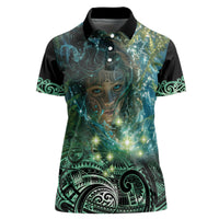 New Zealand Matariki Waiti Women Polo Shirt Waimori and The Origin Of Life LT9 Female Black - Polynesian Pride