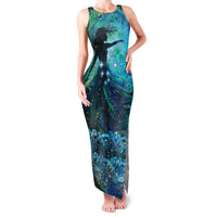 New Zealand Matariki Hiwa-i-te-rangi Family Matching Tank Maxi Dress and Hawaiian Shirt Titiro ki nga Whetu Wishing Star LT9 Mom's Dress Black - Polynesian Pride