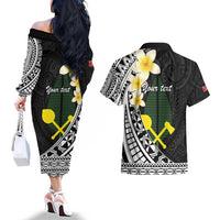 Alo Chiefdom Wallis and Futuna Personalized Couples Matching Off The Shoulder Long Sleeve Dress and Hawaiian Shirt Frangipani Flowers Polynesian Pattern LT9 - Polynesian Pride