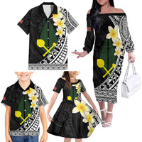 Alo Chiefdom Wallis and Futuna Personalized Family Matching Off The Shoulder Long Sleeve Dress and Hawaiian Shirt Frangipani Flowers Polynesian Pattern LT9 - Polynesian Pride