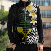 Alo Chiefdom Wallis and Futuna Personalized Sleeveless Puffer Jacket Frangipani Flowers Polynesian Pattern LT9 - Polynesian Pride