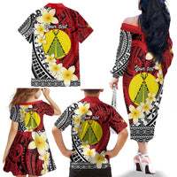 Sigave Chiefdom Wallis and Futuna Personalized Family Matching Off The Shoulder Long Sleeve Dress and Hawaiian Shirt Frangipani Flowers Polynesian Pattern LT9 - Polynesian Pride
