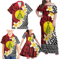 Sigave Chiefdom Wallis and Futuna Personalized Family Matching Off Shoulder Maxi Dress and Hawaiian Shirt Frangipani Flowers Polynesian Pattern LT9 - Polynesian Pride