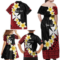 Uvea Chiefdom Wallis and Futuna Personalized Family Matching Off Shoulder Maxi Dress and Hawaiian Shirt Frangipani Flowers Polynesian Pattern LT9 - Polynesian Pride