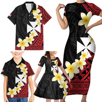 Uvea Chiefdom Wallis and Futuna Personalized Family Matching Short Sleeve Bodycon Dress and Hawaiian Shirt Frangipani Flowers Polynesian Pattern LT9 - Polynesian Pride