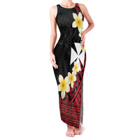 Uvea Chiefdom Wallis and Futuna Personalized Family Matching Tank Maxi Dress and Hawaiian Shirt Frangipani Flowers Polynesian Pattern LT9 Mom's Dress Red - Polynesian Pride