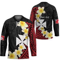 Uvea Chiefdom Wallis and Futuna Personalized Hockey Jersey Frangipani Flowers Polynesian Pattern - Polynesian Pride