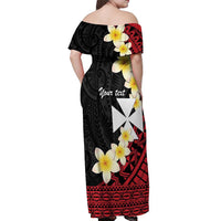 Uvea Chiefdom Wallis and Futuna Personalized Off Shoulder Maxi Dress Frangipani Flowers Polynesian Pattern LT9 - Polynesian Pride