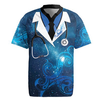 New Zealand Nurses RN Personalised Rugby Jersey Galaxy Stethoscope Maori Motif