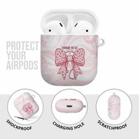 New Zealand Nurses RN Personalised AirPods Case Pink Stethoscope Coquette Bow Maori Motif