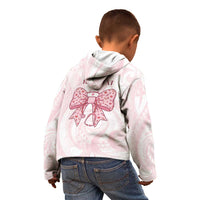 New Zealand Nurses RN Personalised Kid Hoodie Pink Stethoscope Coquette Bow Maori Motif