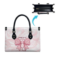New Zealand Nurses RN Personalised Leather Bag Pink Stethoscope Coquette Bow Maori Motif