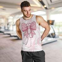 New Zealand Nurses RN Personalised Men Tank Top Pink Stethoscope Coquette Bow Maori Motif