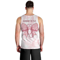 New Zealand Nurses RN Personalised Men Tank Top Pink Stethoscope Coquette Bow Maori Motif