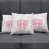 New Zealand Nurses RN Personalised Pillow Cover Pink Stethoscope Coquette Bow Maori Motif