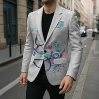 New Zealand Nurses RN Personalised Blazer Stethoscope Floral Maori Motif