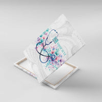 New Zealand Nurses RN Personalised Canvas Wall Art Stethoscope Floral Maori Motif