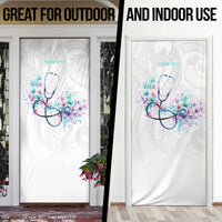 New Zealand Nurses RN Personalised Door Cover Stethoscope Floral Maori Motif