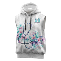 New Zealand Nurses RN Personalised Sleeveless Hoodie Stethoscope Floral Maori Motif