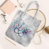 New Zealand Nurses RN Personalised Tote Bag Stethoscope Floral Maori Motif
