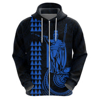 Custom Hawaii Hoodie King Kamehameha Blue LT9 - Polynesian Pride