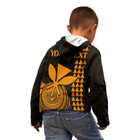 Custom Hawaii Kid Hoodie King Kamehameha - Gold LT9 - Polynesian Pride