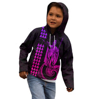 Custom Hawaii Kid Hoodie King Kamehameha - Pink Gradient LT9 - Polynesian Pride