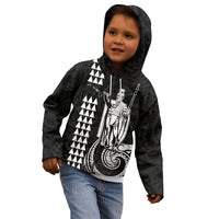 Custom Hawaii Kid Hoodie King Kamehameha - White LT9 - Polynesian Pride