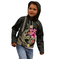 Custom Polynesian Kid Hoodie Hawaiian Warriors with Tribal Shark Tattoos - Nude LT9 - Polynesian Pride