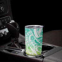 Polynesian Tribal Plumeria Tumbler Cup with Hawaii Kanaka Maoli Green Gradient Version